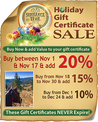 Dude ranch gift certificate special for 2020