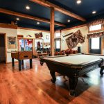 A view of the recreation barn's pool table