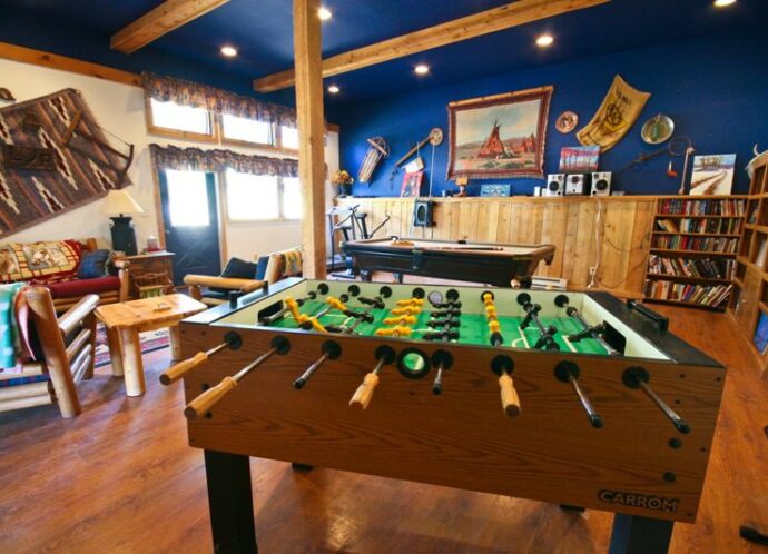 Recreation room at Sundance Trail, a Colorado guest ranch.