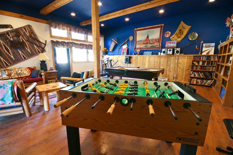 Recreation room at Sundance Trail, a Colorado guest ranch.