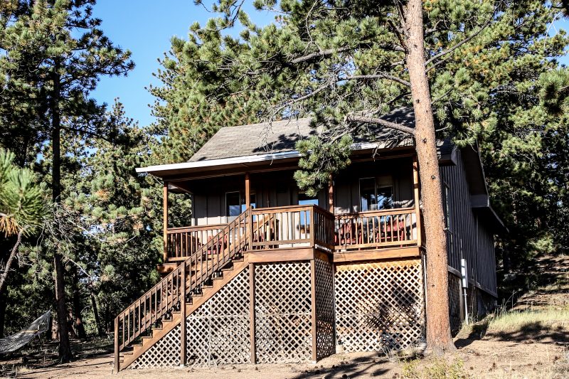 A view of Wyoming cabin.