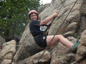 Top-rope rock climbing at Family Dude Ranch